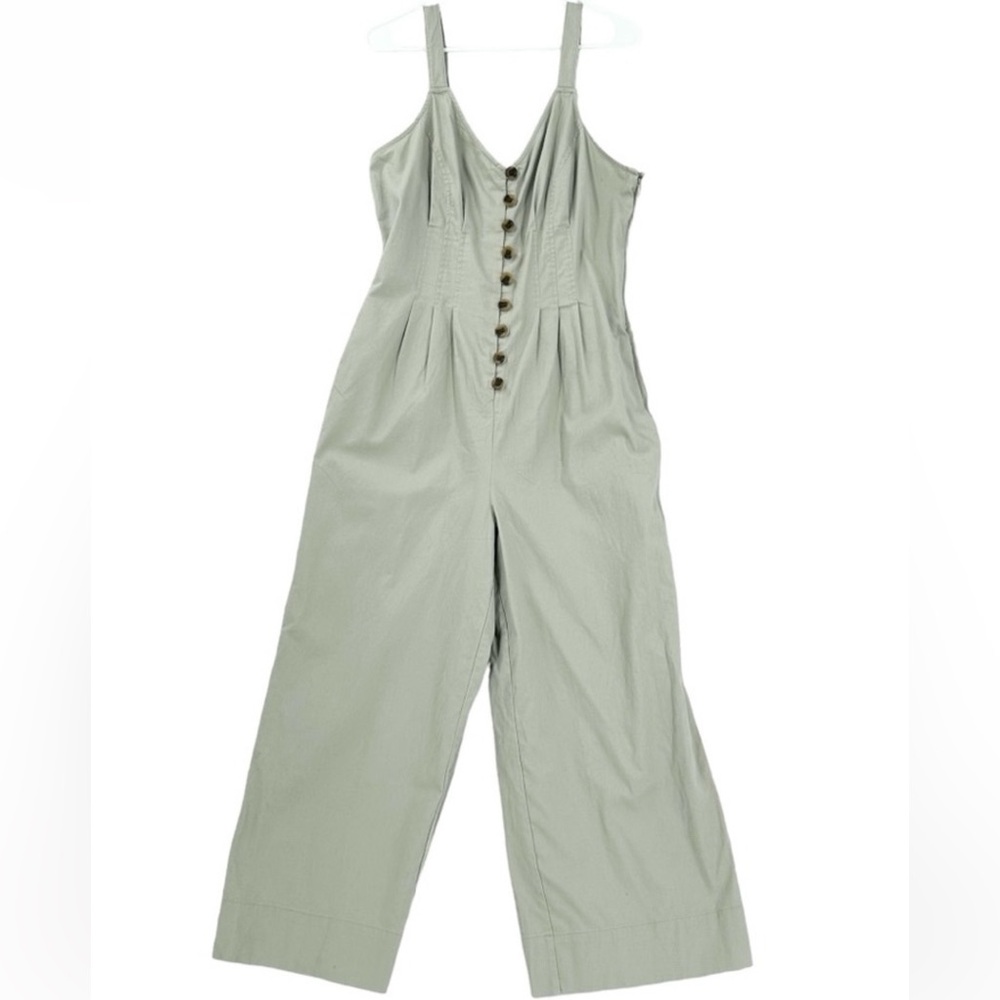 New Ladies Target Universal Thread Faux Button Up Gray Jumpsuit (Size 4)